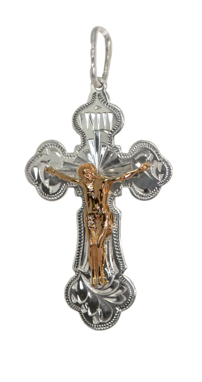 Крестики серебряные с золотом. 585 Крест из комбинированного серебра с золотом. 585 Серебряные крестики мужские. Кресты нательные 585. Серебряный крестик с золотым распятием мужской.